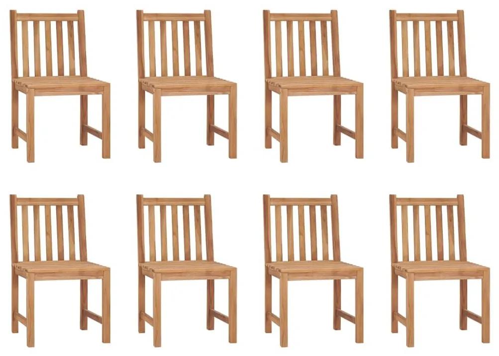Καρέκλες Κήπου 8 τεμ. από Μασίφ Ξύλο Teak - Καφέ