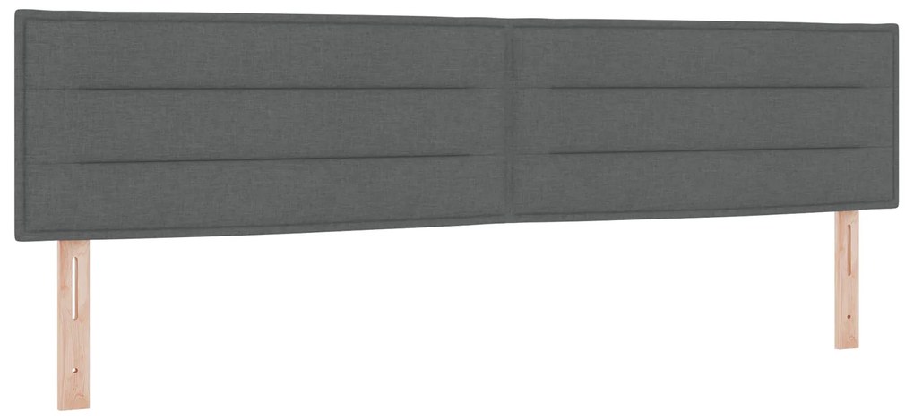 vidaXL Κρεβάτι Box Spring σε Σκούρο Γκρι, 200 x 200 εκ, Ύφασμα