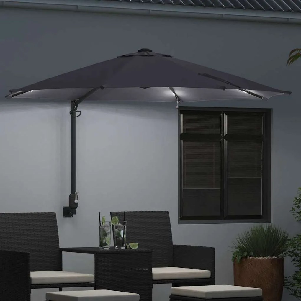 vidaXL Ομπρέλα Κήπου Ανθρακί και Μαύρο 248 x 248 x 148 εκ.