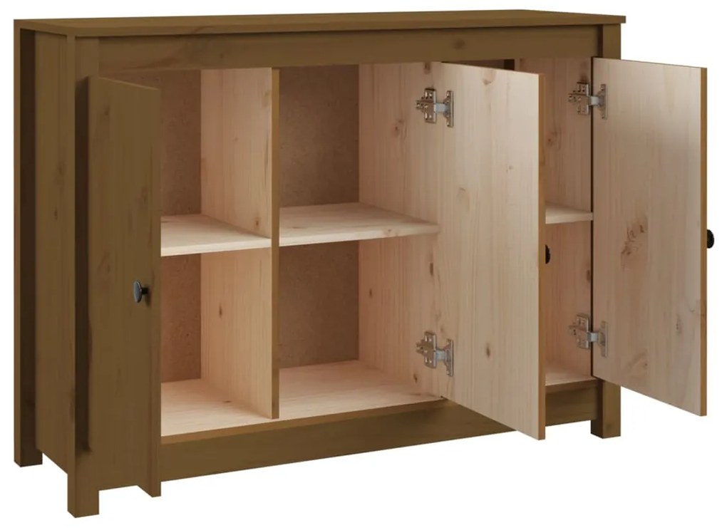 vidaXL Μπουφές Καφέ Μελί 100x35x74 εκ. από Μασίφ Ξύλο Πεύκου