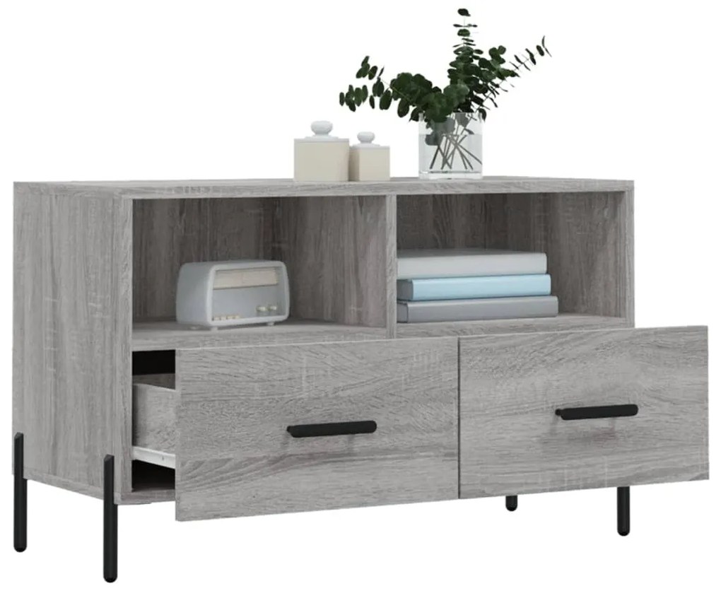 vidaXL Έπιπλο Τηλεόρασης Γκρι Sonoma 80x36x50 εκ. από Επεξεργ. Ξύλο