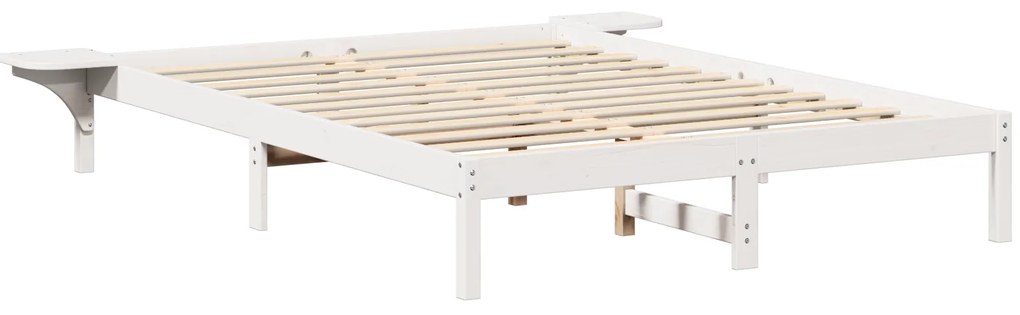 vidaXL Πλαίσιο κρεβατιού με κομοδίνα Λευκό 140 x 200 εκ Λευκό