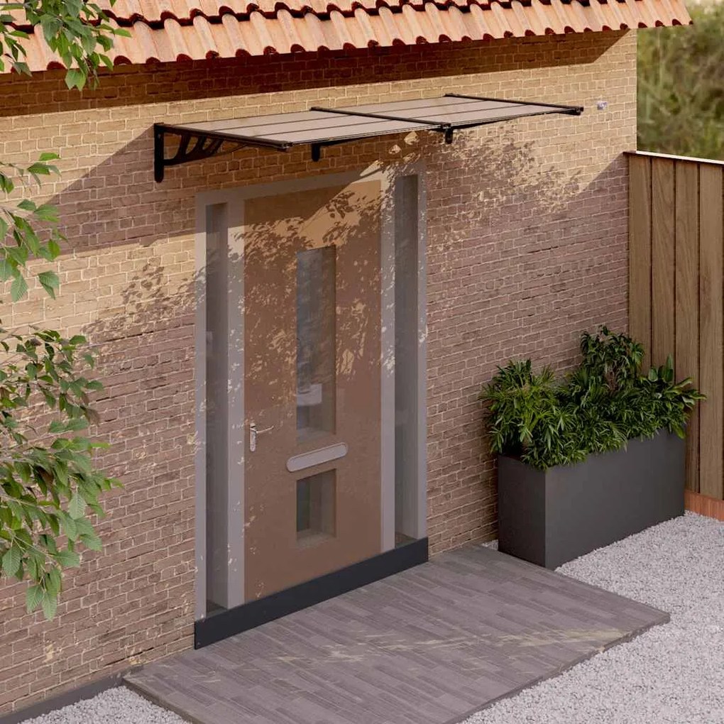 vidaXL Στέγαστρο Πόρτας Μαύρο 199x90 εκ. από Πολυκαρβονικό