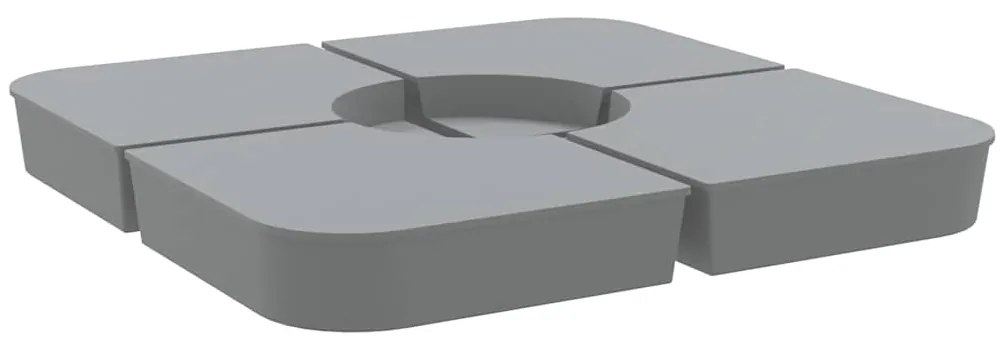 vidaXL 4 τεμαχίων σετ βάσης ομπρέλας για ομπρέλα με σταυρό 100 kg PP