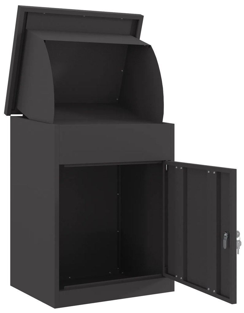 vidaXL Θυρίδα Πακέτων Μαύρο 44 x 35 x 59 εκατοστά Ατσάλι