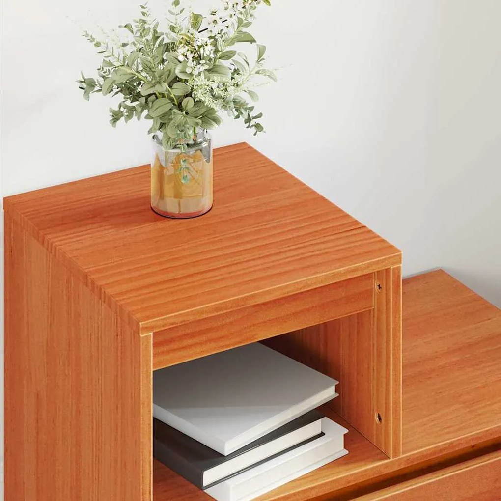 vidaXL Κομοδίνο 2 pcs Καφέ κεριού 60 x 34 x 51 εκ. Μασίφ ξύλο πεύκου