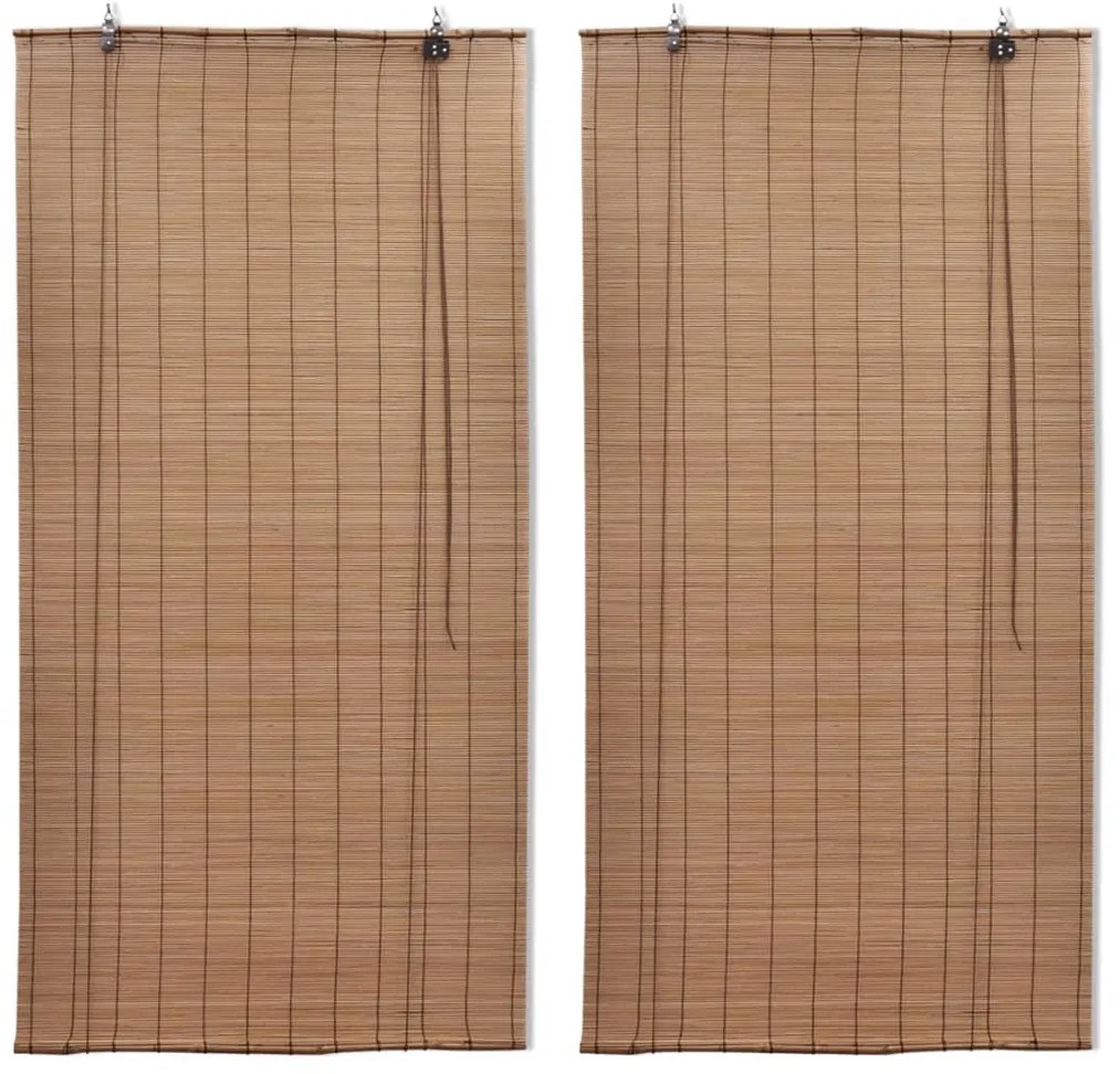 vidaXL Στόρια Σκίασης 2 τεμ. Καφέ 120 x 220 εκ. από Μπαμπού