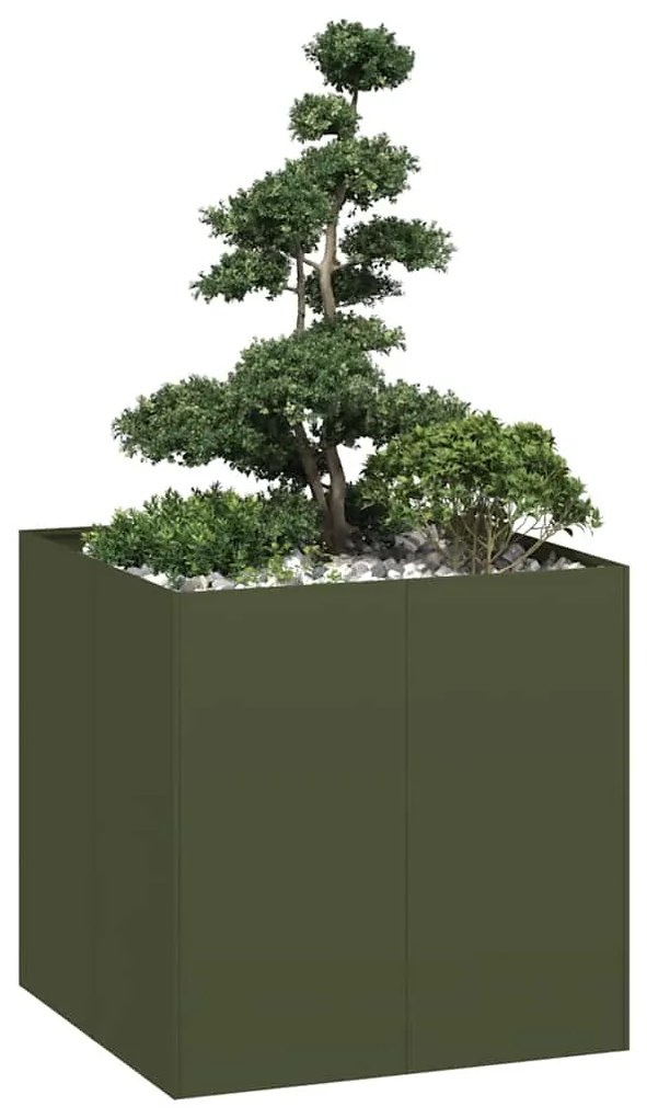 Ζαρντινιέρα Λαδί 80x80x80 εκ. από Χάλυβα