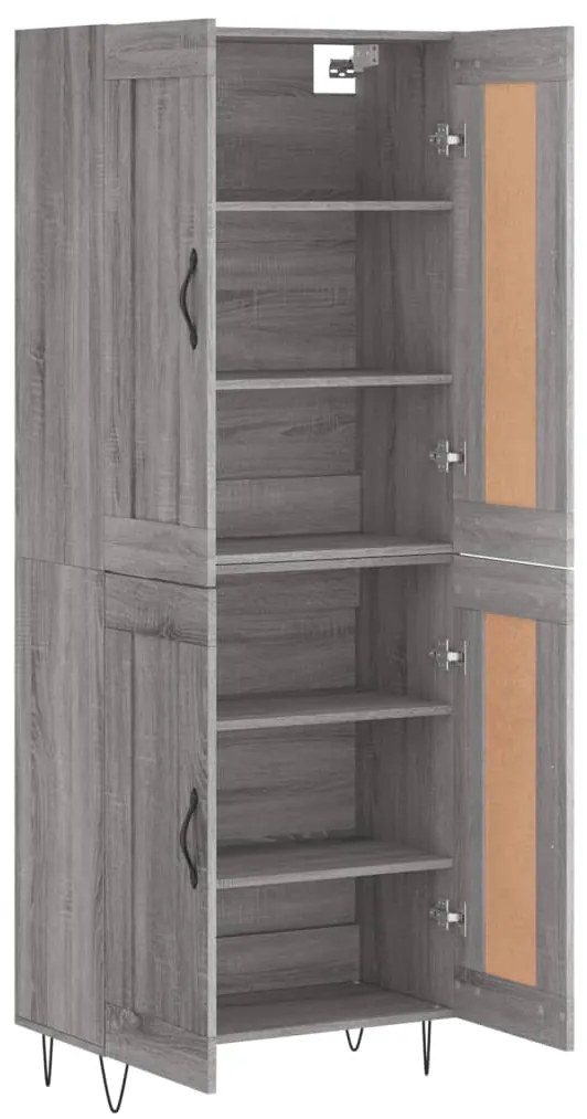 vidaXL Ντουλάπι Γκρι Sonoma 69,5 x 34 x 180 εκ. Επεξεργασμένο Ξύλο