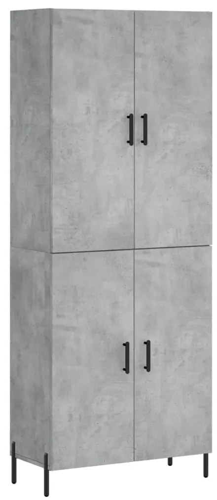 vidaXL Ντουλάπι Γκρι Σκυροδέματος 69,5x34x180 εκ. Επεξεργασμένο Ξύλο