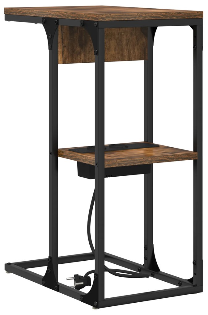 vidaXL Κομοδίνο Σοκολατί δρυς 41.5 x 26 x 60.5 εκ Επεξεργασμένο ξύλο