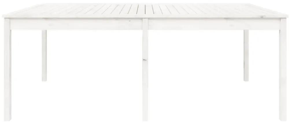 Τραπέζι Κήπου Λευκό 203,5 x 100 x 76 εκ. από Μασίφ Ξύλο Πεύκου - Λευκό