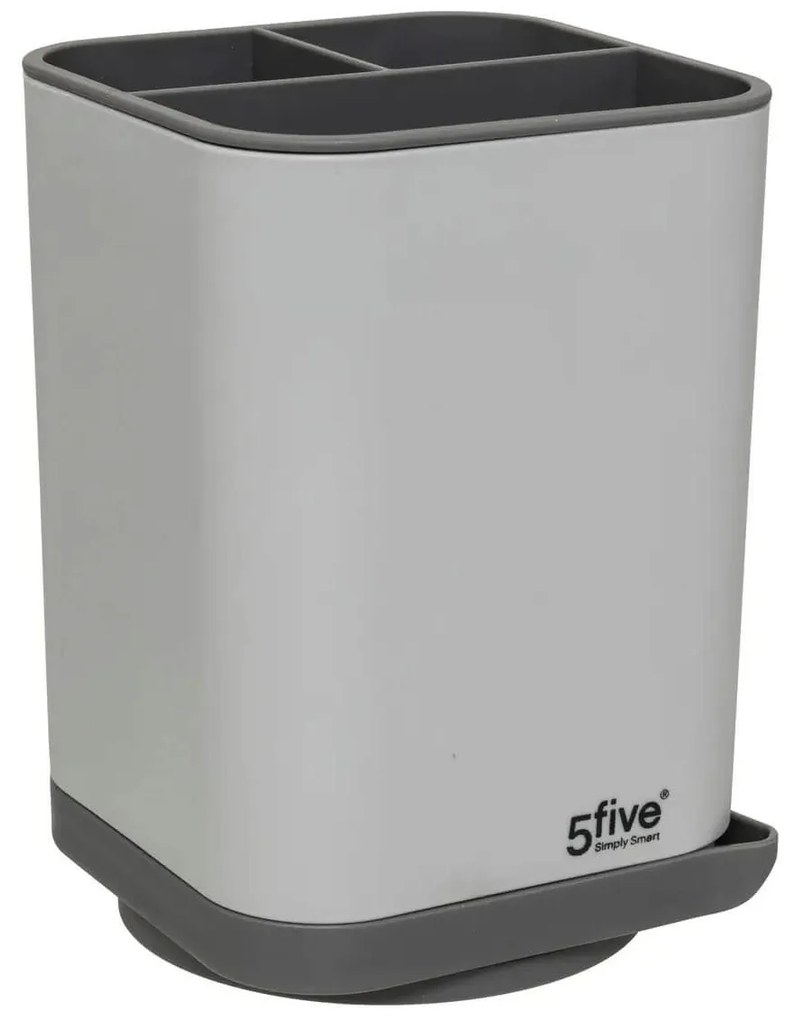 Κουταλοθήκη Neo 5five με δίσκο αποστράγγισης και διαστάσεις 13x13x18.7cm - Grey