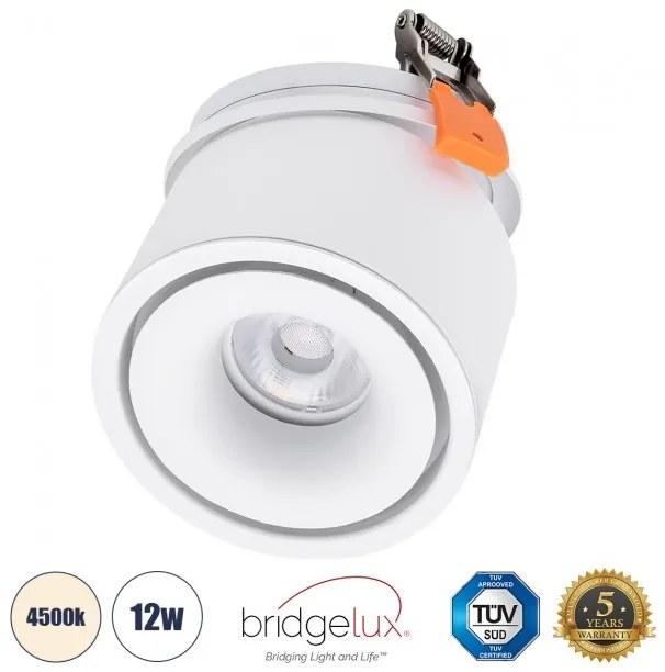 Χωνευτό Σποτ Downlight LED TrimLess Φ10cm 12W Λευκό-Φυσικό 4500K OMEGA-R 60294 Globostar 60294 Λευκό