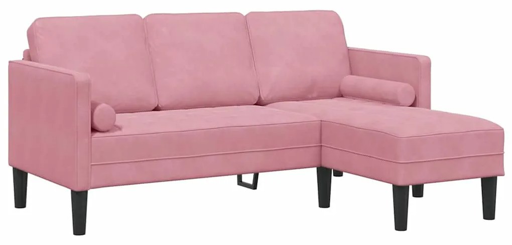 vidaXL Σετ Καναπέ Σκόνη Ροζ 173 x 131 x 67 εκ Βελούδο