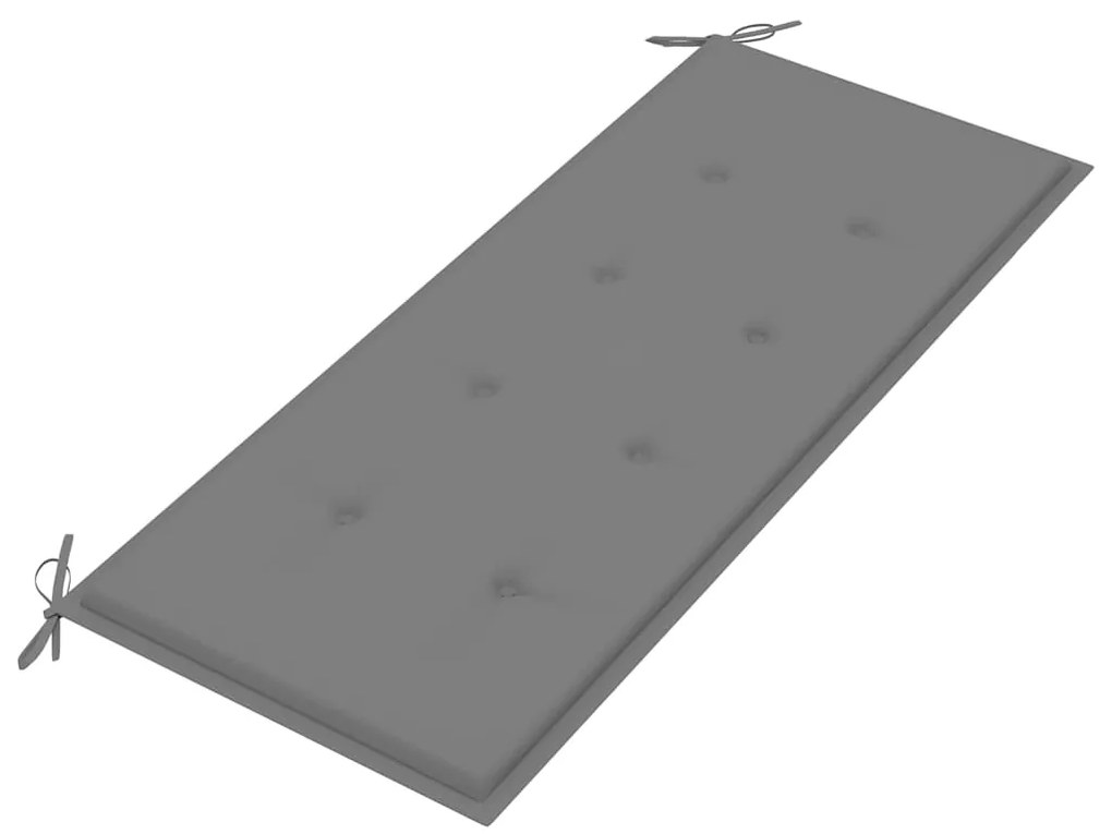 vidaXL Παγκάκι Batavia 120 εκ. από Μασίφ Ξύλο Teak με Γκρι Μαξιλάρι