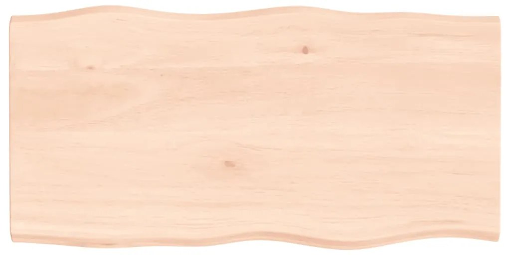 vidaXL Επιφάνεια Τραπεζιού 100x50x2εκ Ακατ. Μασίφ Ξύλο Δρυός Live Edge