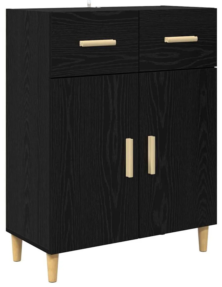 vidaXL Highboard Μαύρη Οξυά 69,5 x 34 x 180 εκ. Επεξεργασμένο ξύλο