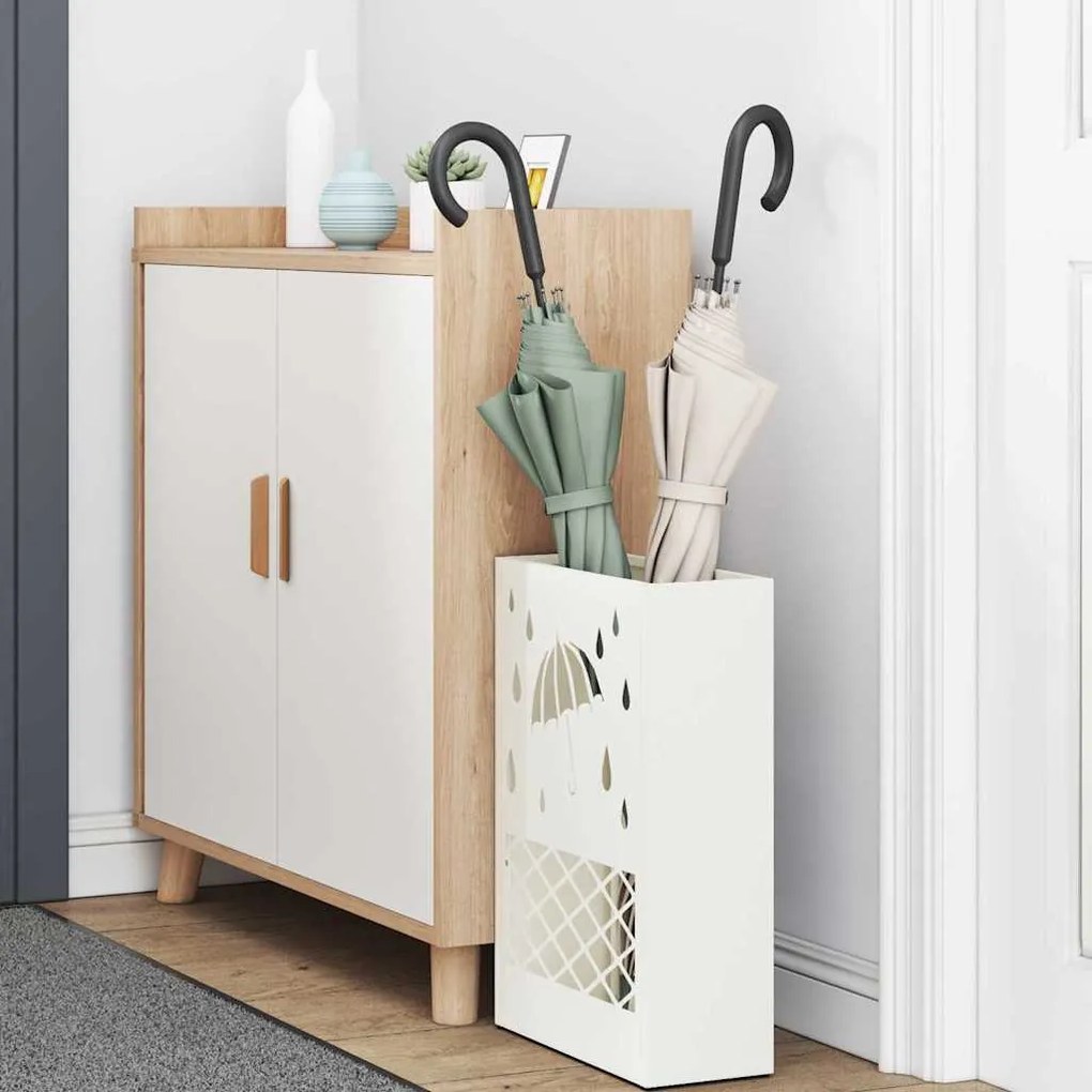 vidaXL Σχέδιο & βάση αποθήκευσης Λευκό 28 x 12 x 41 εκ Ατσάλι