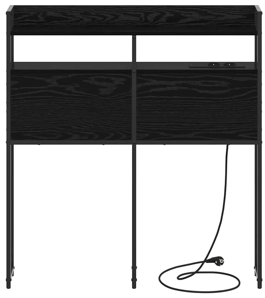 vidaXL Κεφαλάρι με ράφι Μαύρη δρυς 100 cm Επεξεργασμένο ξύλο