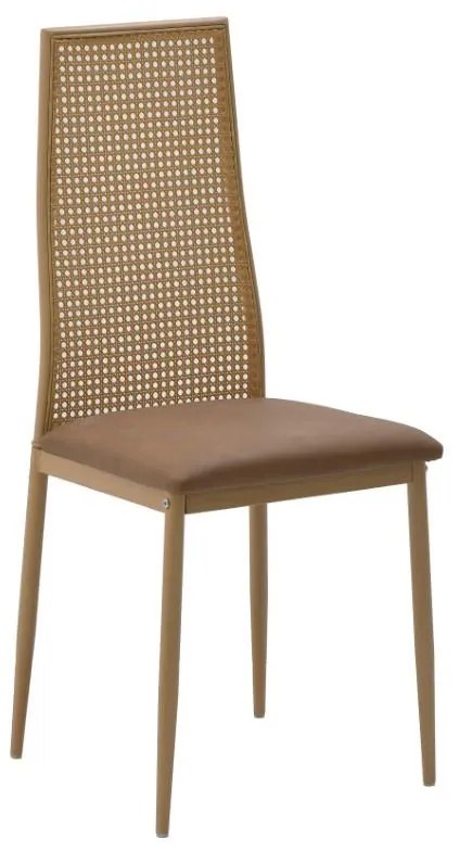 Καρέκλα Lasmipe Inart καφέ pu-rattan 40x49x96εκ 40x49x96 εκ.