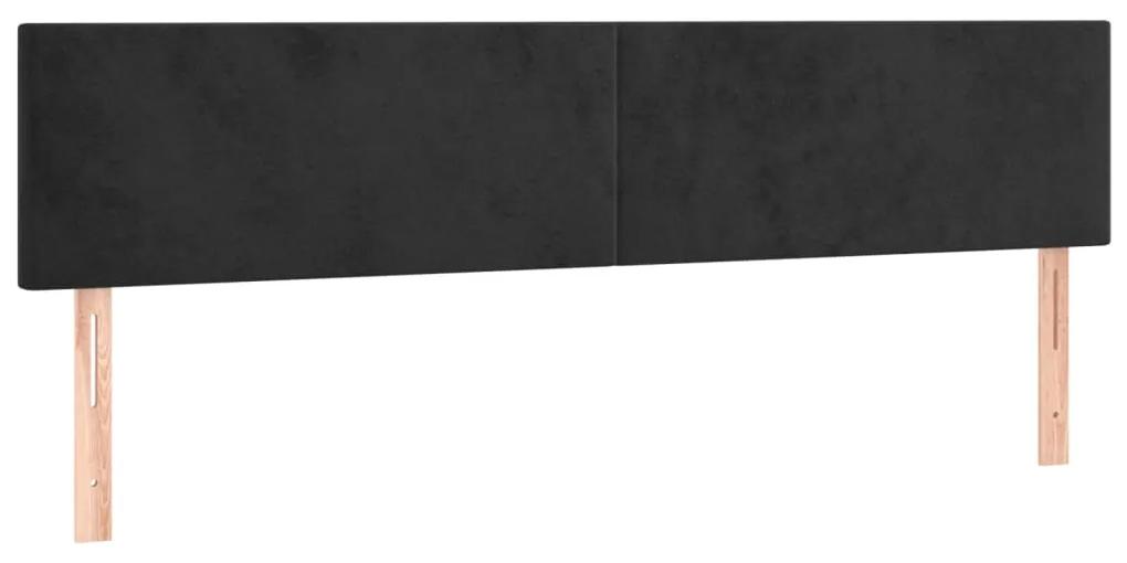 vidaXL Κρεβάτι Boxspring με Στρώμα Μαύρο 200x200 εκ. Βελούδινο