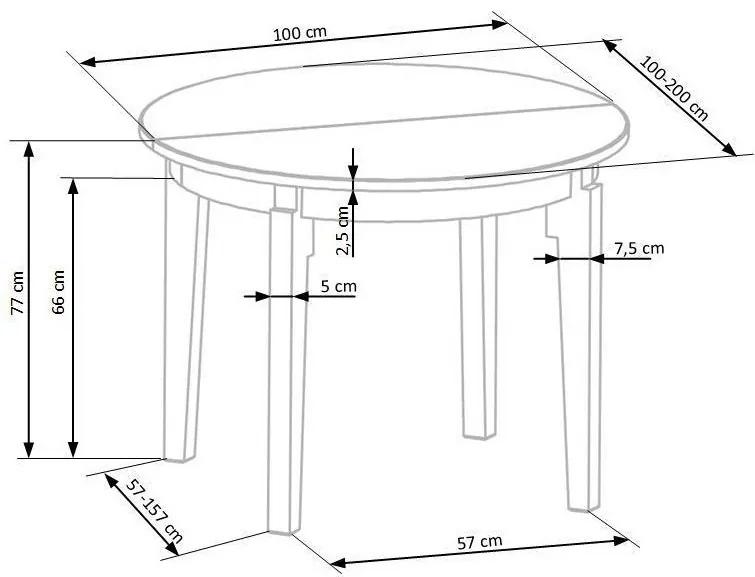 Τραπέζι Houston 785, Μελί δρυς, 77cm, 48 kg, Επιμήκυνση, Φυσικό ξύλο καπλαμά, Ινοσανίδες μέσης πυκνότητας, Ξύλο, Ξύλο: Οξιά, Δρυς | Epipla1.gr