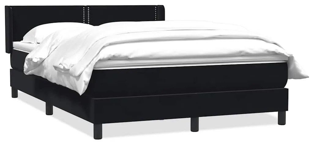 vidaXL Κρεβάτι Boxspring με Στρώμα Μαύρο 1140x210 εκ. Βελούδινο