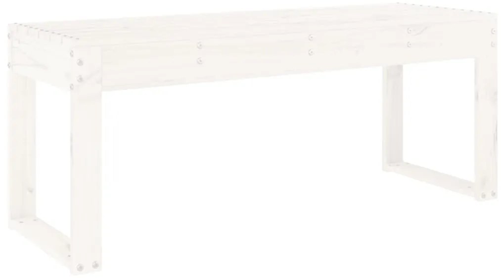 vidaXL Παγκάκι Κήπου Λευκό 110x38x45 εκ. από Μασίφ Ξύλο Πεύκου