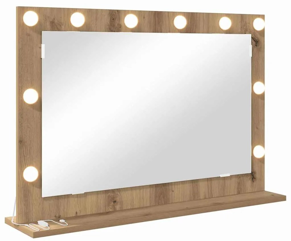vidaXL Καθρέφτης τουαλέτας με καθρέφτη Artisan Oak 80 x 55 x 18 εκ.
