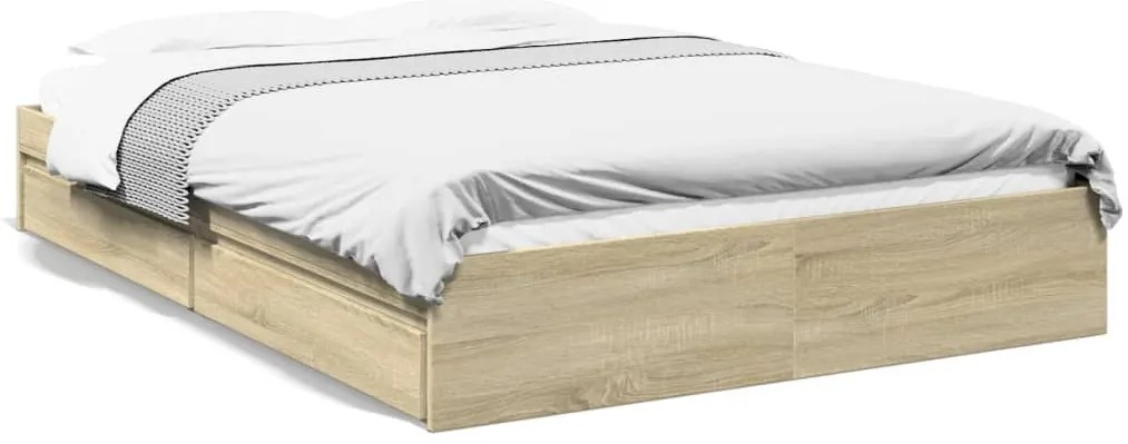 vidaXL Πλαίσιο Κρεβατιού με συρτάρια Sonoma Δρυς 160x200εκ. Επεξ. Ξύλο
