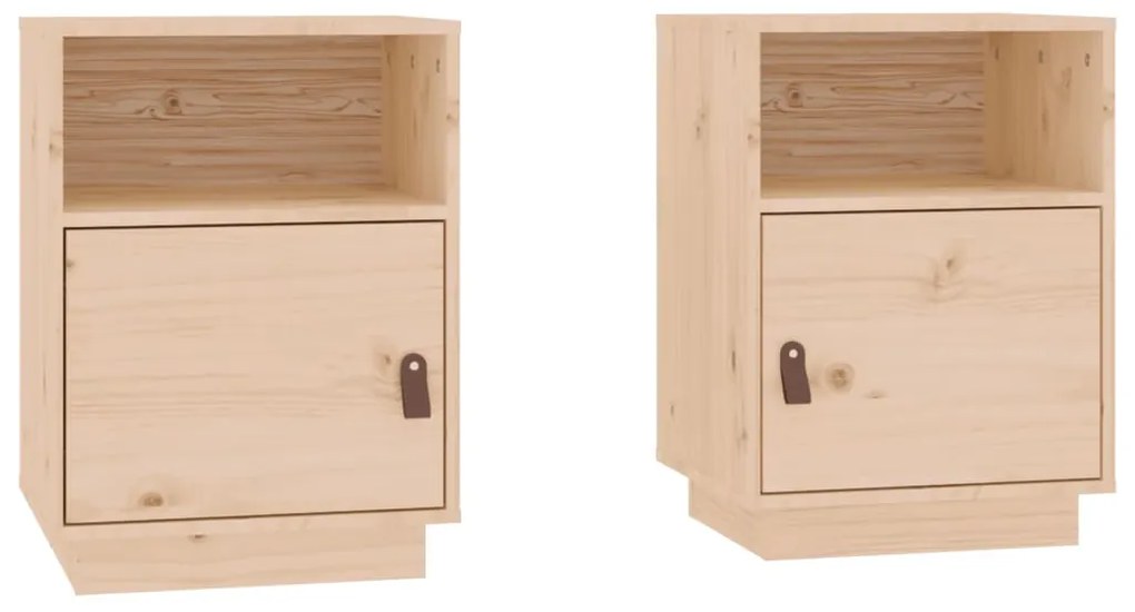 vidaXL Κομοδίνα 2 τεμ. 40 x 34 x 55 εκ. από Μασίφ Ξύλο Πεύκου