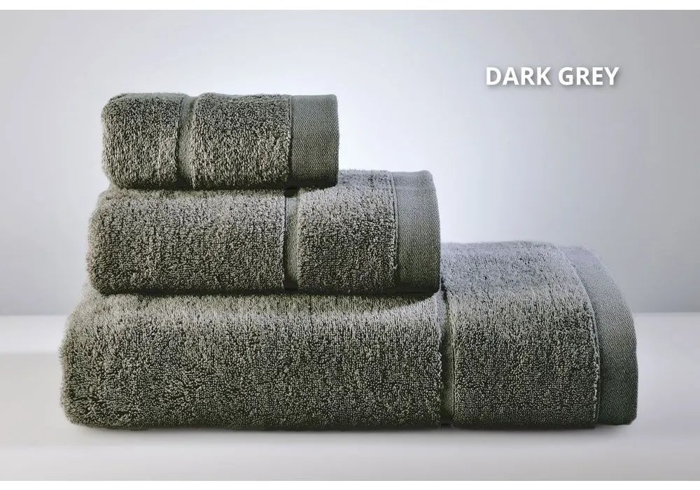 Πετσέτες Joanne (3τμχ) Dark Grey Down Town Towels Set 90x150cm 100% Βαμβάκι