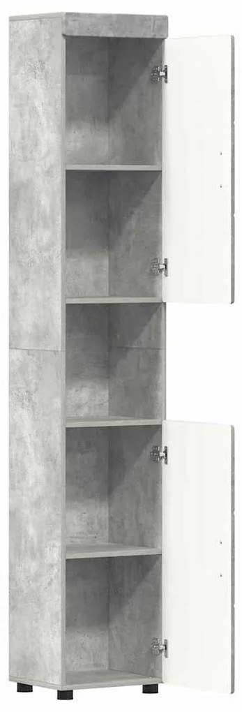 vidaXL Ντουλάπι Μπάνιου TULUM Γκρι σκυροδέματος 37 x 31.5 x 203 εκ