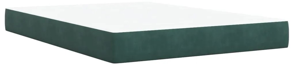 Κρεβάτι Boxspring με Στρώμα Σκούρο Πράσινο 140x190εκ. Βελούδινο - Πράσινο