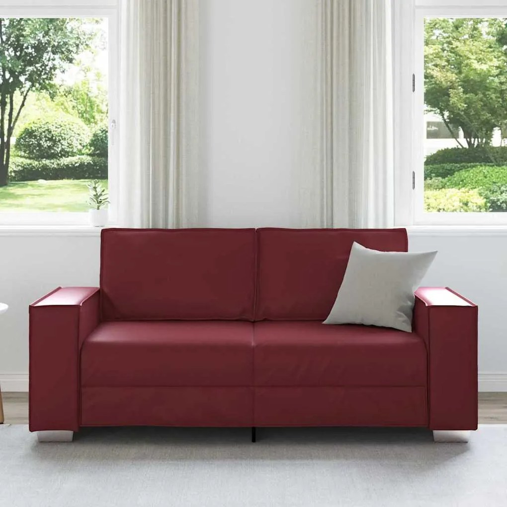vidaXL Καναπές Loveseat 180 εκ με μαξιλάρι Κόκκινο Δερματίνη