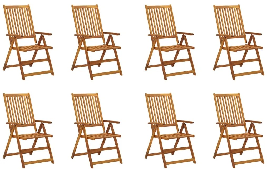 vidaXL Καρέκλες Κήπου Πτυσσόμενες 8 Τεμαχίων από Μασίφ Ξύλο Ακακίας