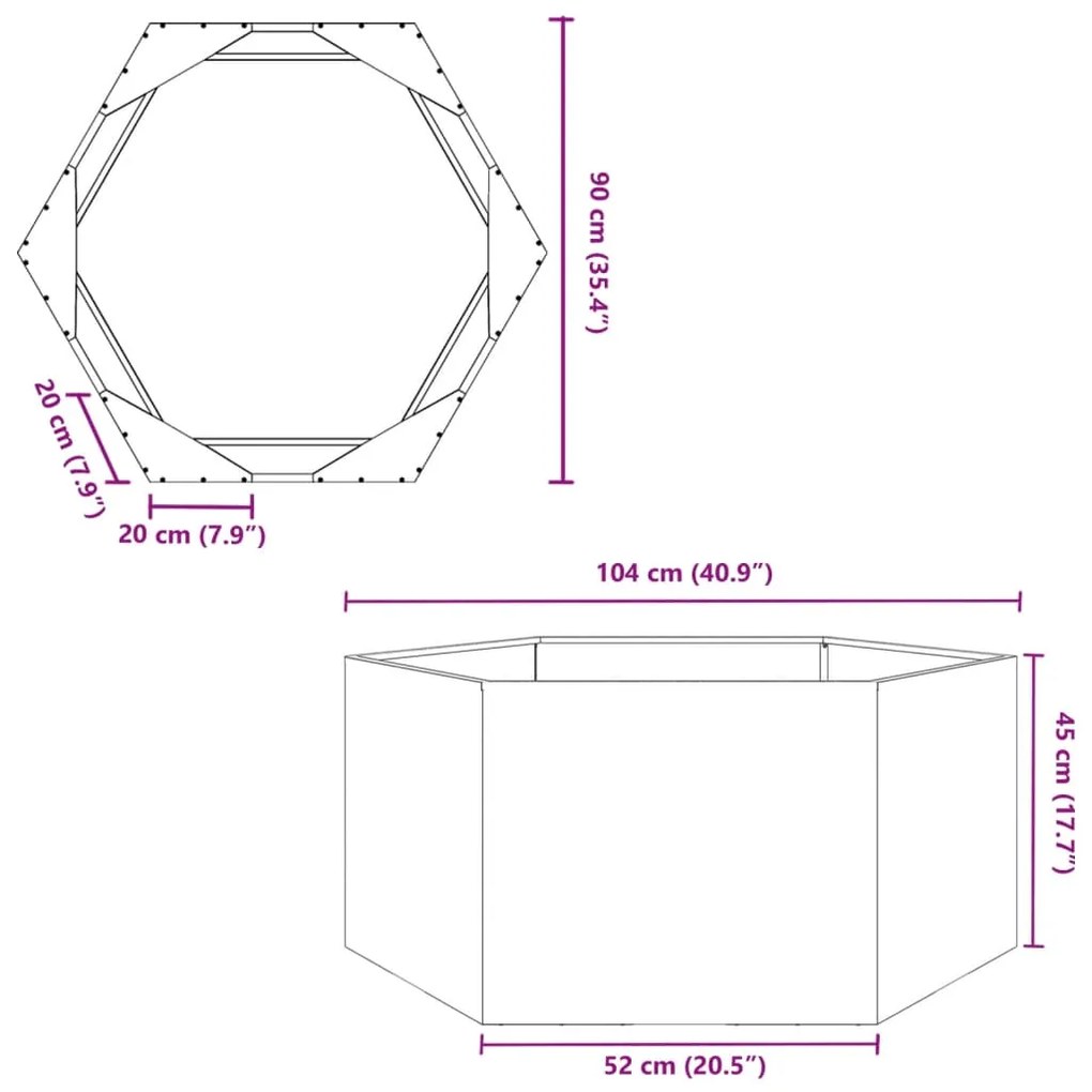 ΖΑΡΝΤΙΝΙΕΡΑ ΚΗΠΟΥ ΕΞΑΓΩΝΗ ΑΝΘΡΑΚΙ 104X90X45 ΕΚ. ΑΤΣΑΛΙ 851131