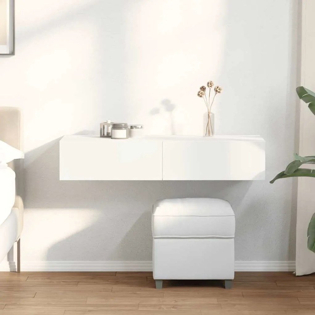vidaXL Ράφι τοίχου με συρτάρια Λευκό 100x36x19 cm Κατασκευασμένο ξύλο