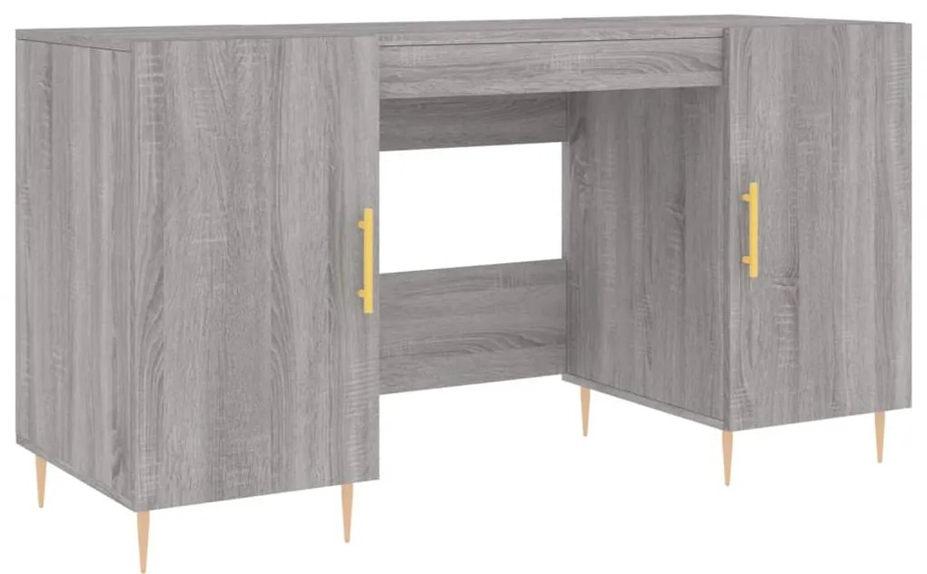 vidaXL Γραφείο Γκρι Sonoma 140 x 50 x 75 εκ. από Επεξεργασμένο Ξύλο