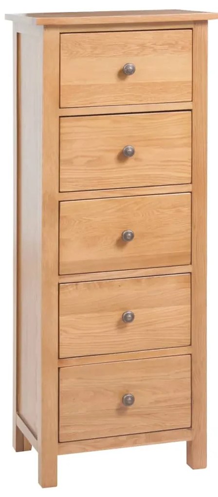 vidaXL Συρταριέρα Ψηλή 45 x 32 x 110 εκ. από Μασίφ Ξύλο Δρυός