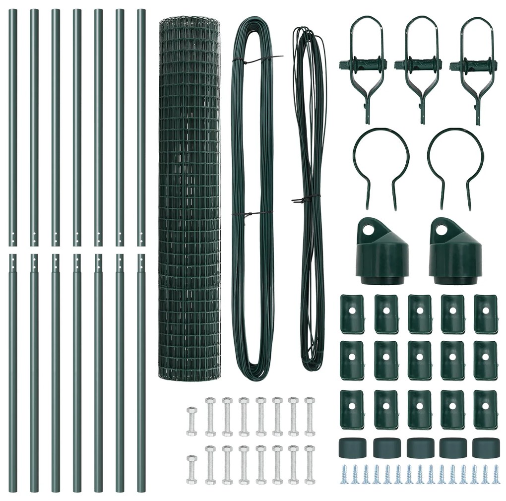 vidaXL Euro Fence με 7 Πόδια 1.6x10 μ Γαλβανισμένος Χάλυβας Πράσινος