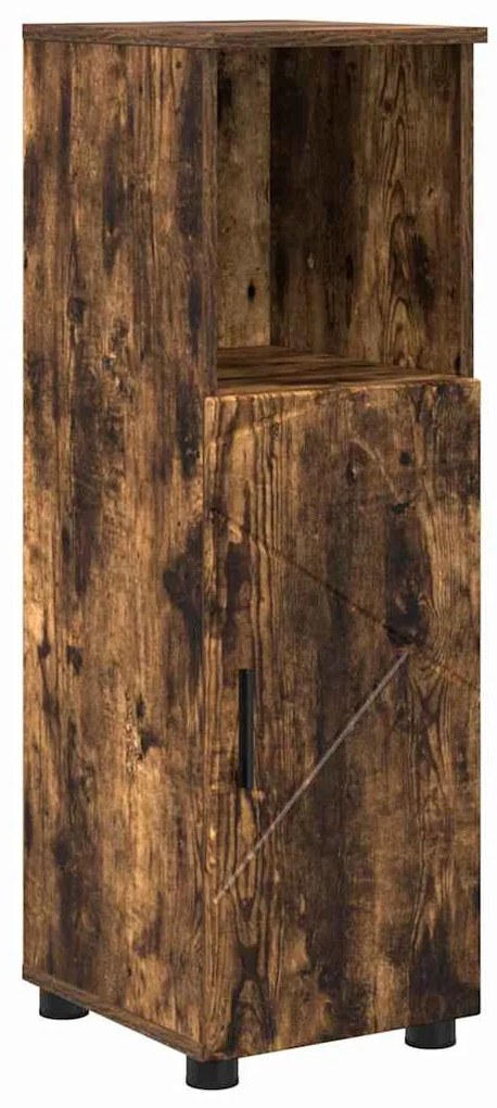 vidaXL Ντουλάπι Μπάνιου με αποθήκευση Καπνιστό Δρύς 30 x 35 x 95 εκ