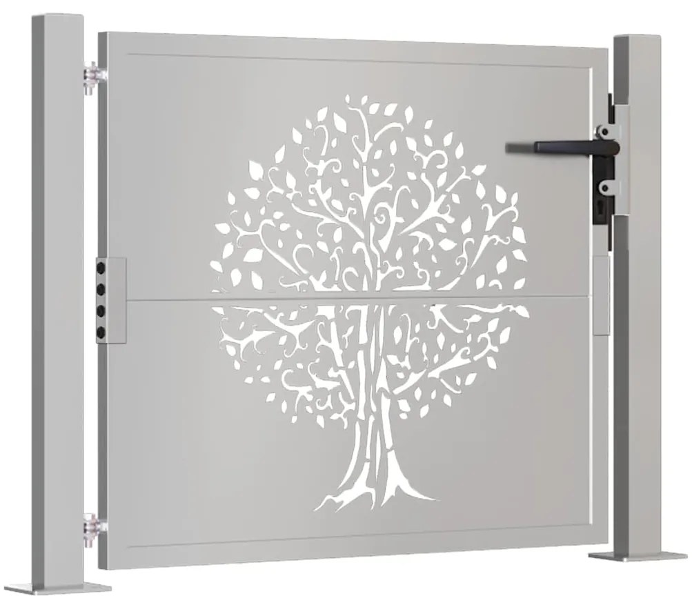 vidaXL Πόρτα Κήπου με Σχέδιο Δέντρου από Ατσάλι Corten 100x125 εκ.
