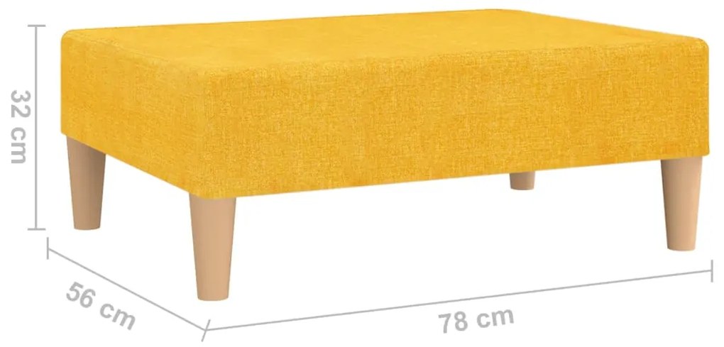 vidaXL Σκαμπό/Υποπόδιο Κίτρινο 78 x 56 x 32 εκ. Υφασμάτινο