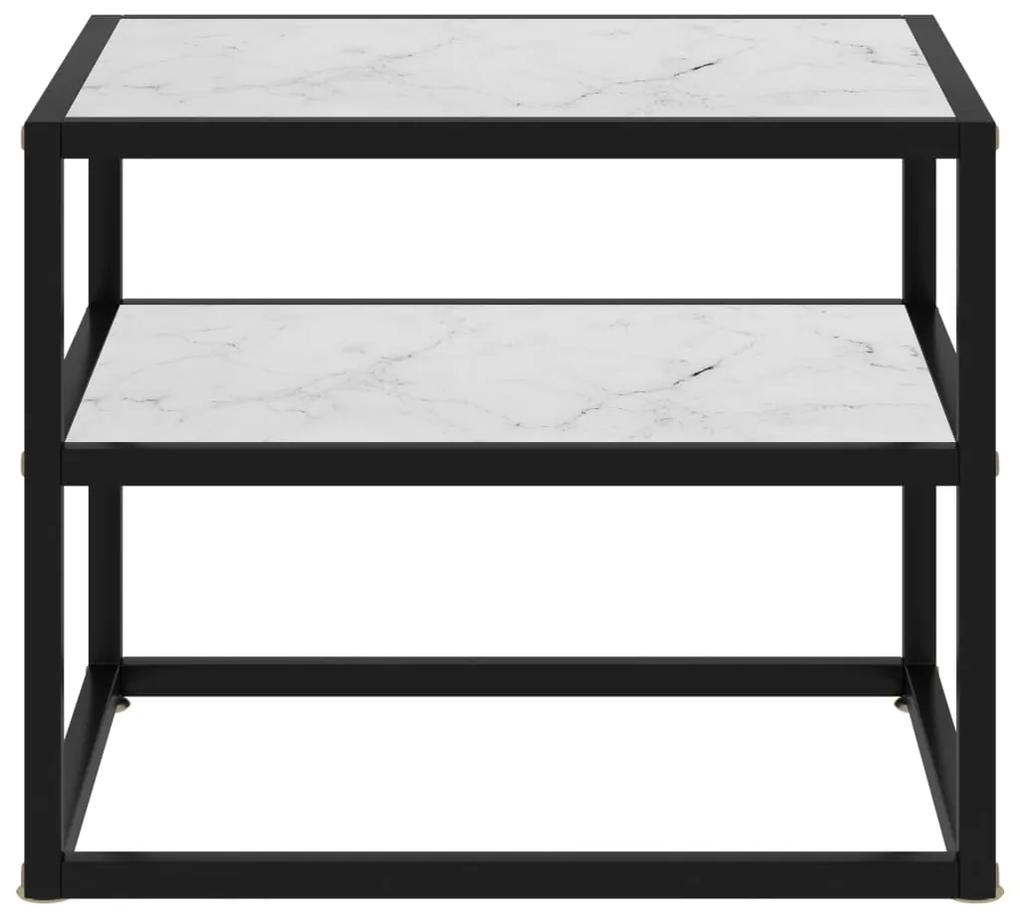 vidaXL Τραπέζι Κονσόλα Λευκό 50 x 40 x 40 εκ. από Ψημένο Γυαλί