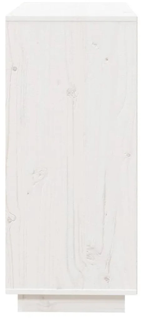 Ντουλάπι Λευκό 74 x 35 x 80 εκ. από Μασίφ Ξύλο Πεύκου - Λευκό