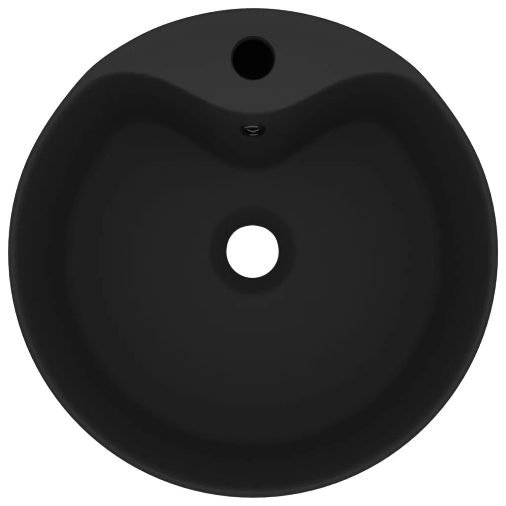 vidaXL Νιπτήρας Πολυτελής με Υπερχείλιση Μαύρο Ματ 36x13 εκ. Κεραμικός