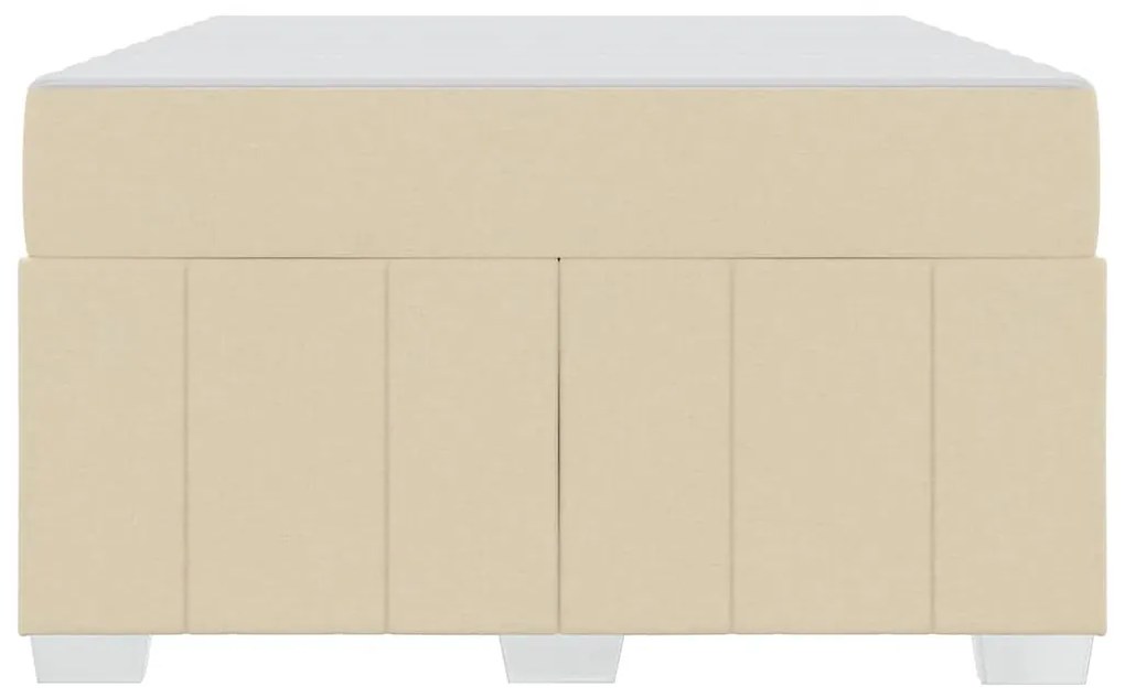 vidaXL Σκελετός Κρεβατιού με στρώμα Κρεμ 120 x 200 cm ύφασμα