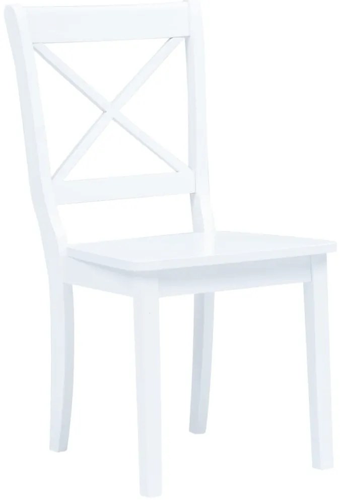 vidaXL Καρέκλες Τραπεζαρίας 6 τεμ. Λευκές Μασίφ Ξύλο Καουτσουκόδεντρου